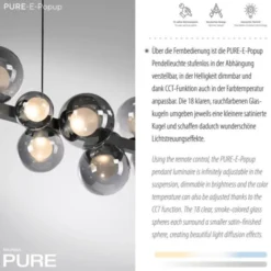Neuhaus PURE® LED Pendelleuchte PURE E-Popup platin (grau)