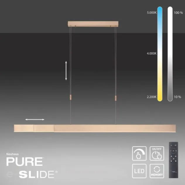 Neuhaus PURE® LED Pendelleuchte PURE Moto e-SLIDE® imperial gold