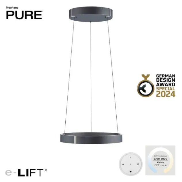 Neuhaus PURE® LED Pendelleuchte PURE E-Clipse mystic grey (grau)