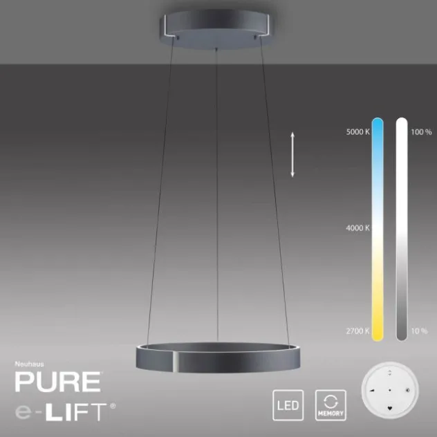 Neuhaus PURE® LED Pendelleuchte PURE E-Clipse mystic grey (grau)