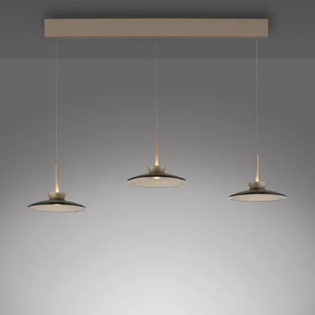 Neuhaus PURE® LED Pendelleuchte PURE Moon, bronce, 3-flammig, Lift, dimmbar