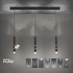 Neuhaus PURE® LED Pendelleuchte PURE Vega, schwarz, 3-flammig, mit Lichtmodi