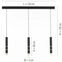 Neuhaus PURE® LED Pendelleuchte PURE Vega, schwarz, 3-flammig, mit Lichtmodi