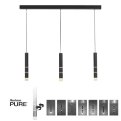 Neuhaus PURE® LED Pendelleuchte PURE Vega, schwarz, 3-flammig, mit Lichtmodi
