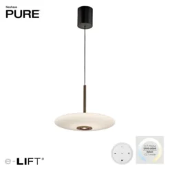 Neuhaus PURE® LED Pendelleuchte PURE E-Vitrum, dark-metal brown, höhenverstellbar