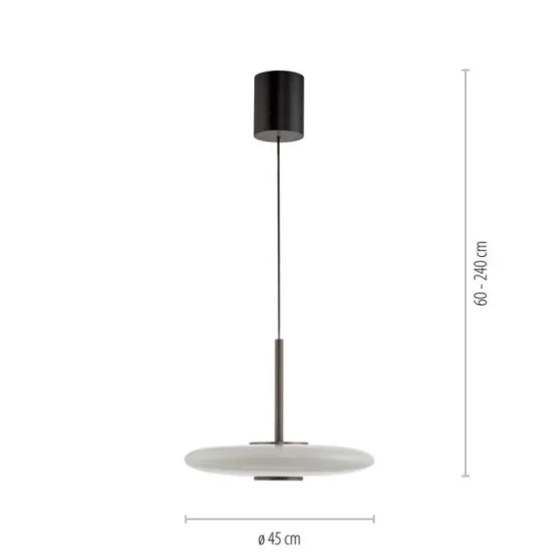 Neuhaus PURE® LED Pendelleuchte PURE E-Vitrum, dark-metal brown, höhenverstellbar