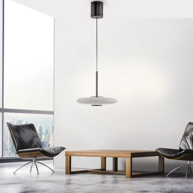 Neuhaus PURE® LED Pendelleuchte PURE E-Vitrum, dark-metal brown, höhenverstellbar