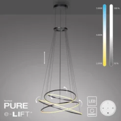 Neuhaus PURE® LED Pendelleuchte PURE E-Flying Rings mystic grey (grau)
