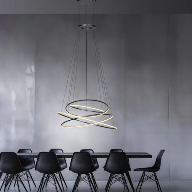 Neuhaus PURE® LED Pendelleuchte PURE E-Flying Rings mystic grey (grau)