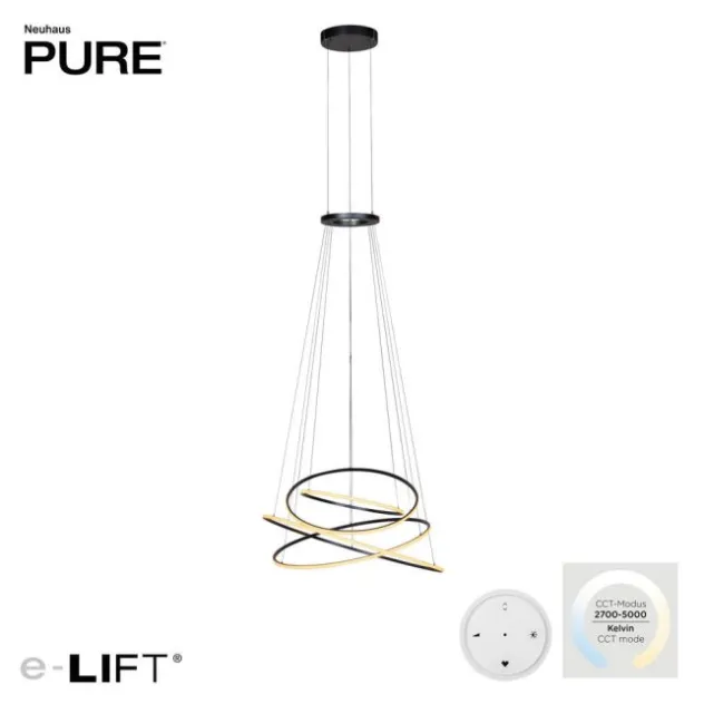 Neuhaus PURE® LED Pendelleuchte PURE E-Flying Rings mystic grey (grau)