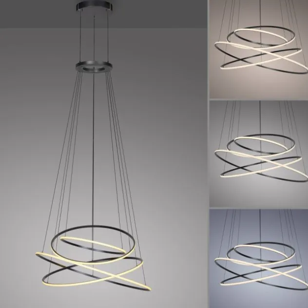 Neuhaus PURE® LED Pendelleuchte PURE E-Flying Rings mystic grey (grau)