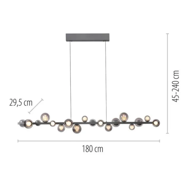 Neuhaus PURE® LED Pendelleuchte PURE E-Popup,platin (grau)