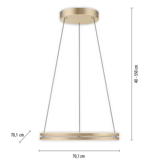 Neuhaus PURE® LED Pendelleuchte PURE E-Loop ivory gold