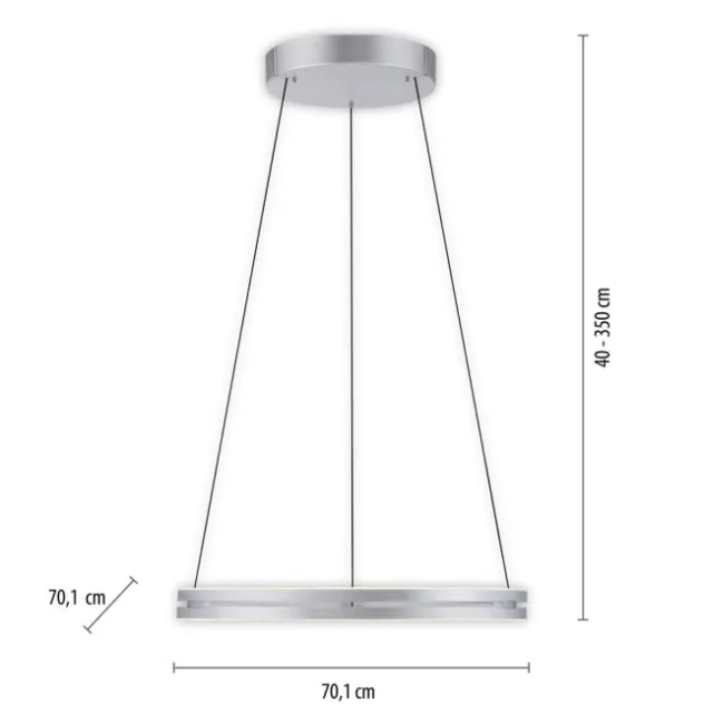 Neuhaus PURE® LED Pendelleuchte PURE E-Loop stone (alu)