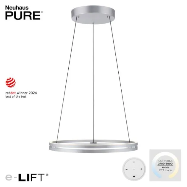 Neuhaus PURE® LED Pendelleuchte PURE E-Loop stone (alu)