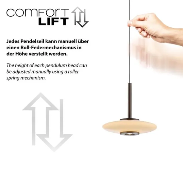 Neuhaus PURE® LED Pendelleuchte PURE Vitrum, dark-metal, brown, höhenverstellbar