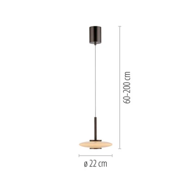 Neuhaus PURE® LED Pendelleuchte PURE Vitrum, dark-metal, brown, höhenverstellbar