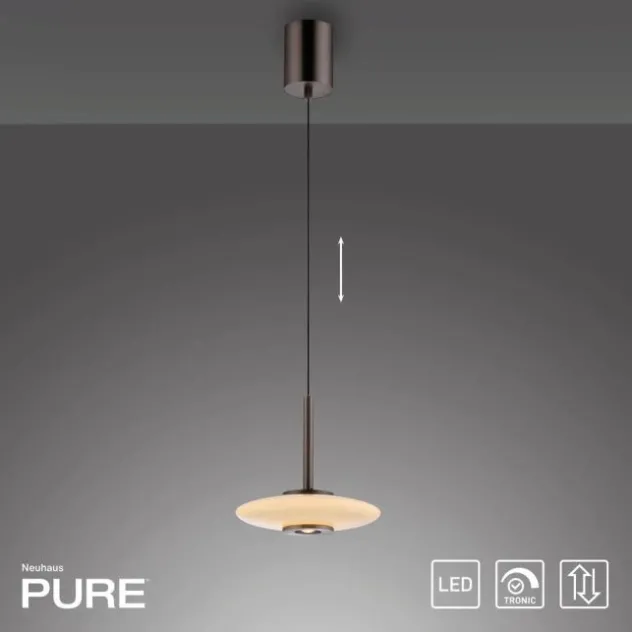 Neuhaus PURE® LED Pendelleuchte PURE Vitrum, dark-metal, brown, höhenverstellbar