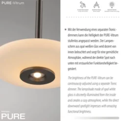 Neuhaus PURE® LED Pendelleuchte PURE Vitrum, dark-metal, brown, höhenverstellbar