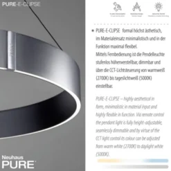 Neuhaus PURE® LED Pendelleuchte PURE E-Clipse mystic grey (grau)