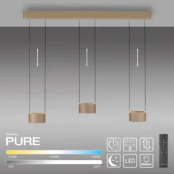 Neuhaus PURE® LED Pendelleuchte PURE Clipse, bronce, Fernbedienung, Comfort Lift
