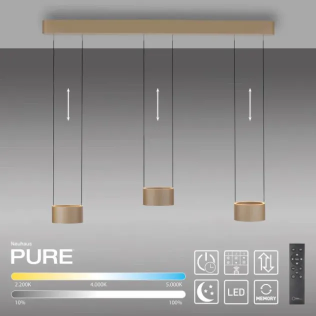 Neuhaus PURE® LED Pendelleuchte PURE Clipse, bronce, Fernbedienung, Comfort Lift