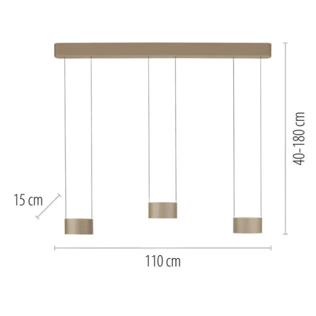 Neuhaus PURE® LED Pendelleuchte PURE Clipse, bronce, Fernbedienung, Comfort Lift