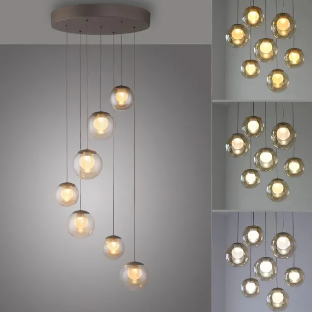 Neuhaus PURE® LED Pendelleuchte PURE Popup, bronce, 7-flammig