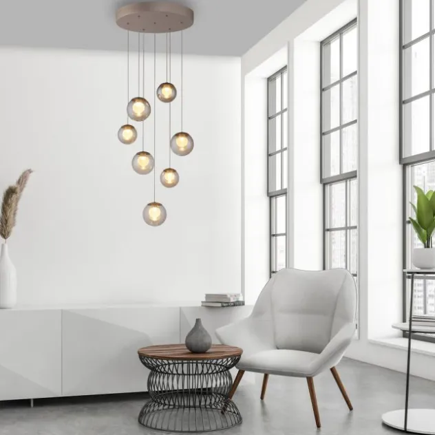 Neuhaus PURE® LED Pendelleuchte PURE Popup, bronce, 7-flammig