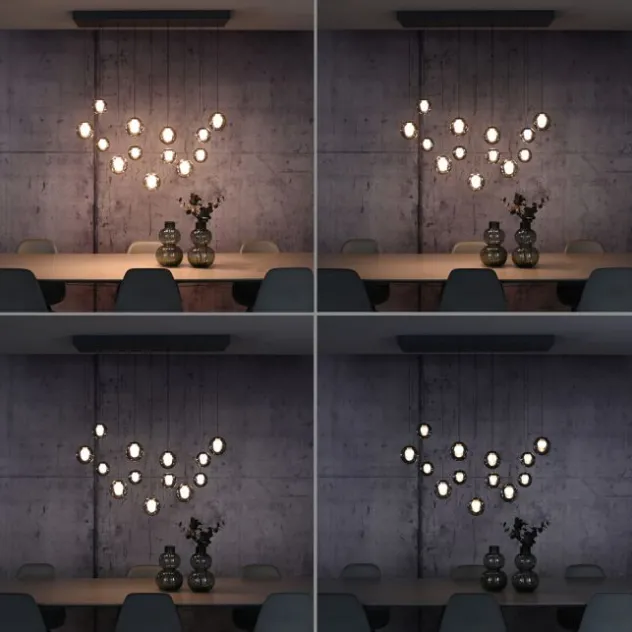 Neuhaus PURE® LED Pendelleuchte PURE Popup, mystic grey, 13-flammig