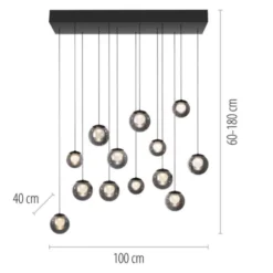 Neuhaus PURE® LED Pendelleuchte PURE Popup, mystic grey, 13-flammig