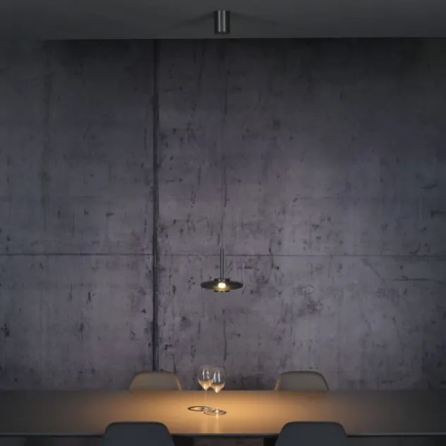 Neuhaus PURE® LED Pendelleuchte PURE Vitrum, platin (grau), dimmbar, höhenverstellbar