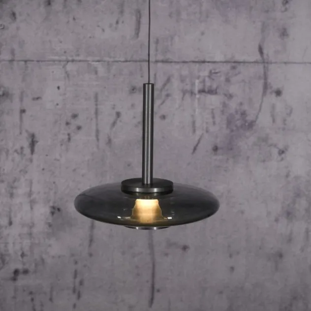 Neuhaus PURE® LED Pendelleuchte PURE Vitrum, platin (grau), dimmbar, höhenverstellbar