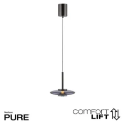 Neuhaus PURE® LED Pendelleuchte PURE Vitrum, platin (grau), dimmbar, höhenverstellbar