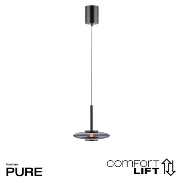 Neuhaus PURE® LED Pendelleuchte PURE Vitrum, platin (grau), dimmbar, höhenverstellbar