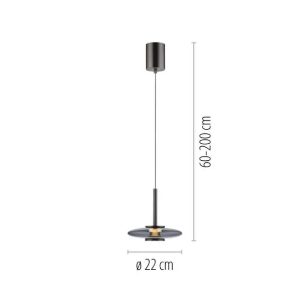 Neuhaus PURE® LED Pendelleuchte PURE Vitrum, platin (grau), dimmbar, höhenverstellbar