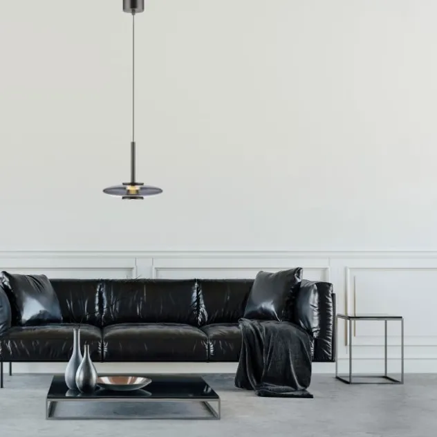 Neuhaus PURE® LED Pendelleuchte PURE Vitrum, platin (grau), dimmbar, höhenverstellbar