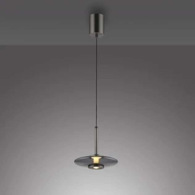 Neuhaus PURE® LED Pendelleuchte PURE Vitrum, platin (grau), dimmbar, höhenverstellbar
