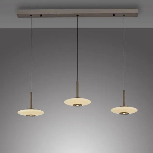 Neuhaus PURE® LED Pendelleuchte PURE Vitrum, dark-metal brown, 3-flammig