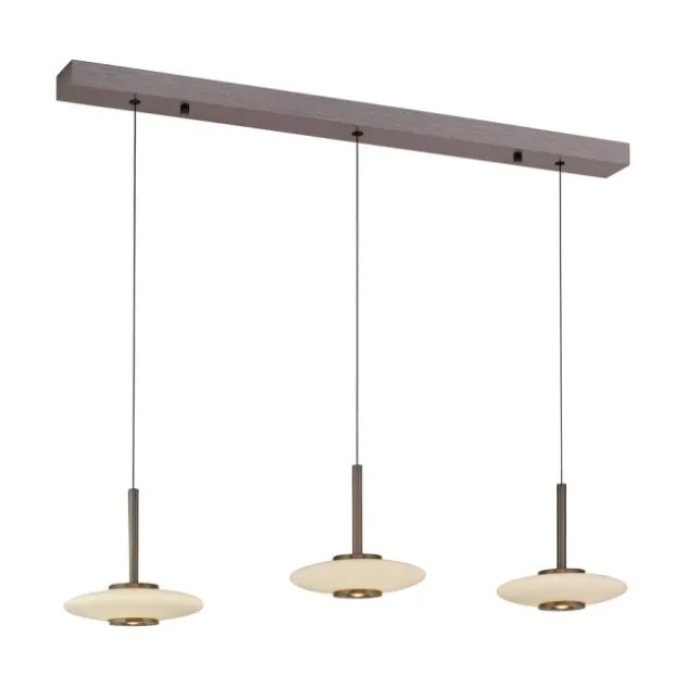 Neuhaus PURE® LED Pendelleuchte PURE Vitrum, dark-metal brown, 3-flammig