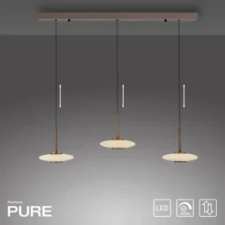 Neuhaus PURE® LED Pendelleuchte PURE Vitrum, dark-metal brown, 3-flammig