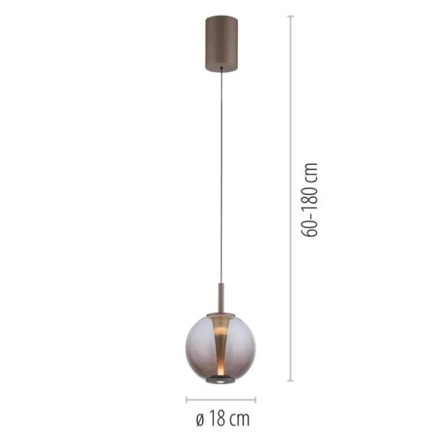 Neuhaus PURE® LED Pendelleuchte PURE Infinity bronce, Comfort Lift Funktion