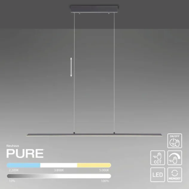 Neuhaus PURE® LED Pendelleuchte PURE Lite, graphite CCT dimmba