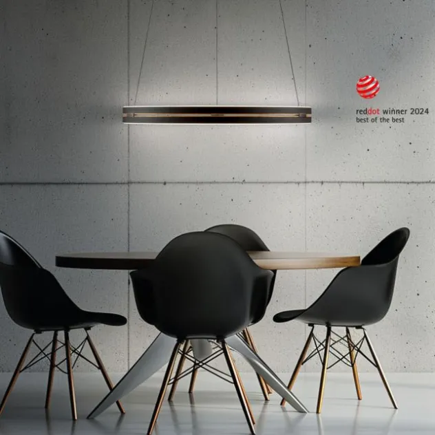 Neuhaus PURE® LED Pendelleuchte PURE E-Loop oak/ black pearl