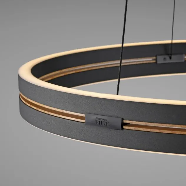 Neuhaus PURE® LED Pendelleuchte PURE E-Loop oak/ black pearl
