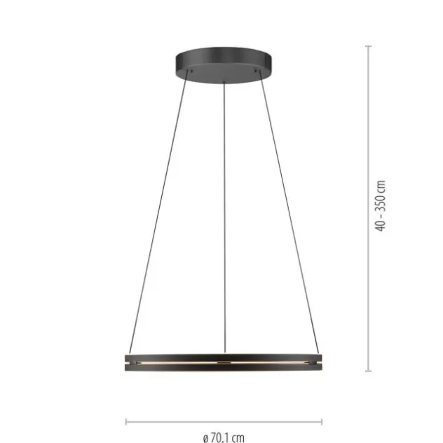 Neuhaus PURE® LED Pendelleuchte PURE E-Loop oak/ black pearl