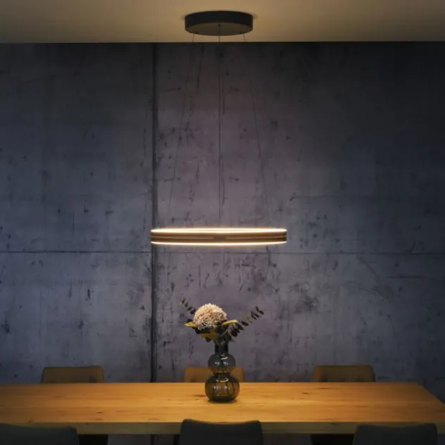 Neuhaus PURE® LED Pendelleuchte PURE E-Loop oak/ black pearl
