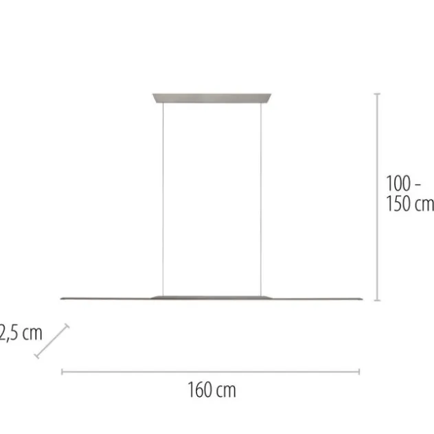 Neuhaus PURE® LED Pendelleuchte PURE Surface, platin (grau),160x25 höhenverstellbar