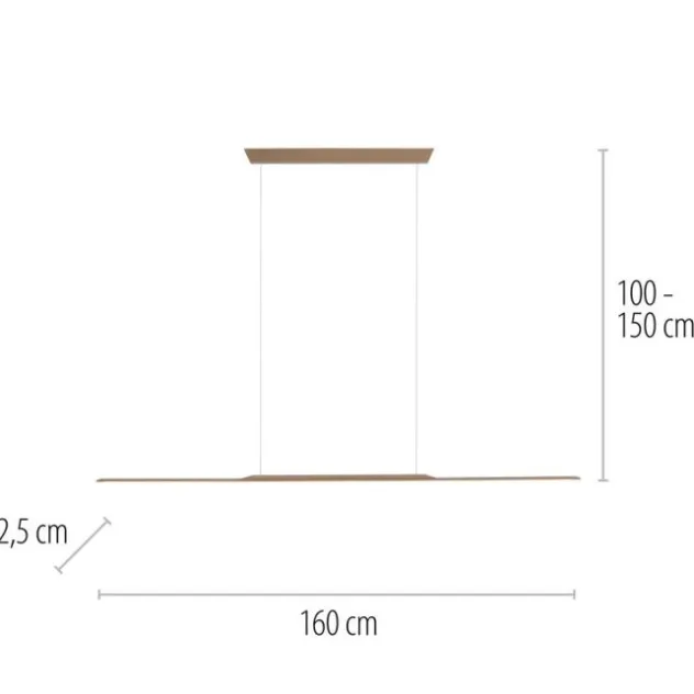 Neuhaus PURE® LED Pendelleuchte PURE Surface, bronce, 160x25 höhenverstellbar