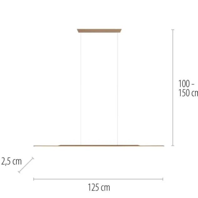 Neuhaus PURE® LED Pendelleuchte PURE Surface, bronce, 125x25 höhenverstellbar